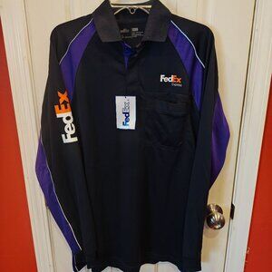 Vintage Stan Herman Express Polo Shirt Mens L Black Purple Long Sleeve